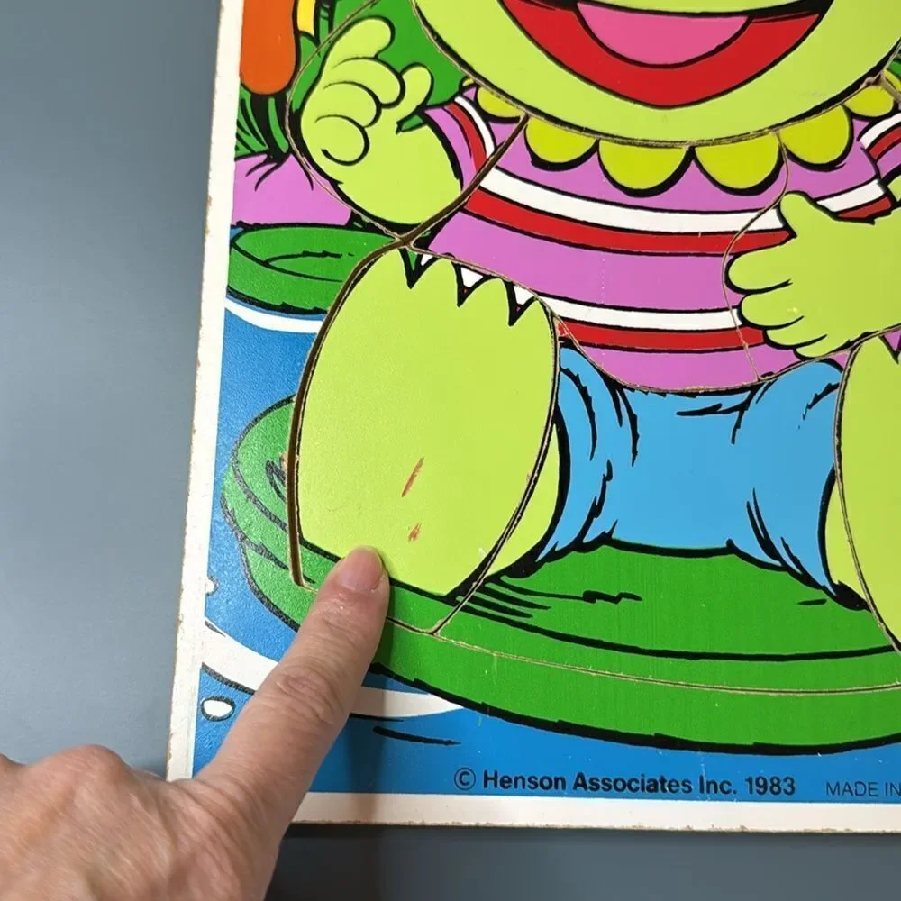 PLAYSKOOL 1983 Baby Kermit The Frog Board Puzzle